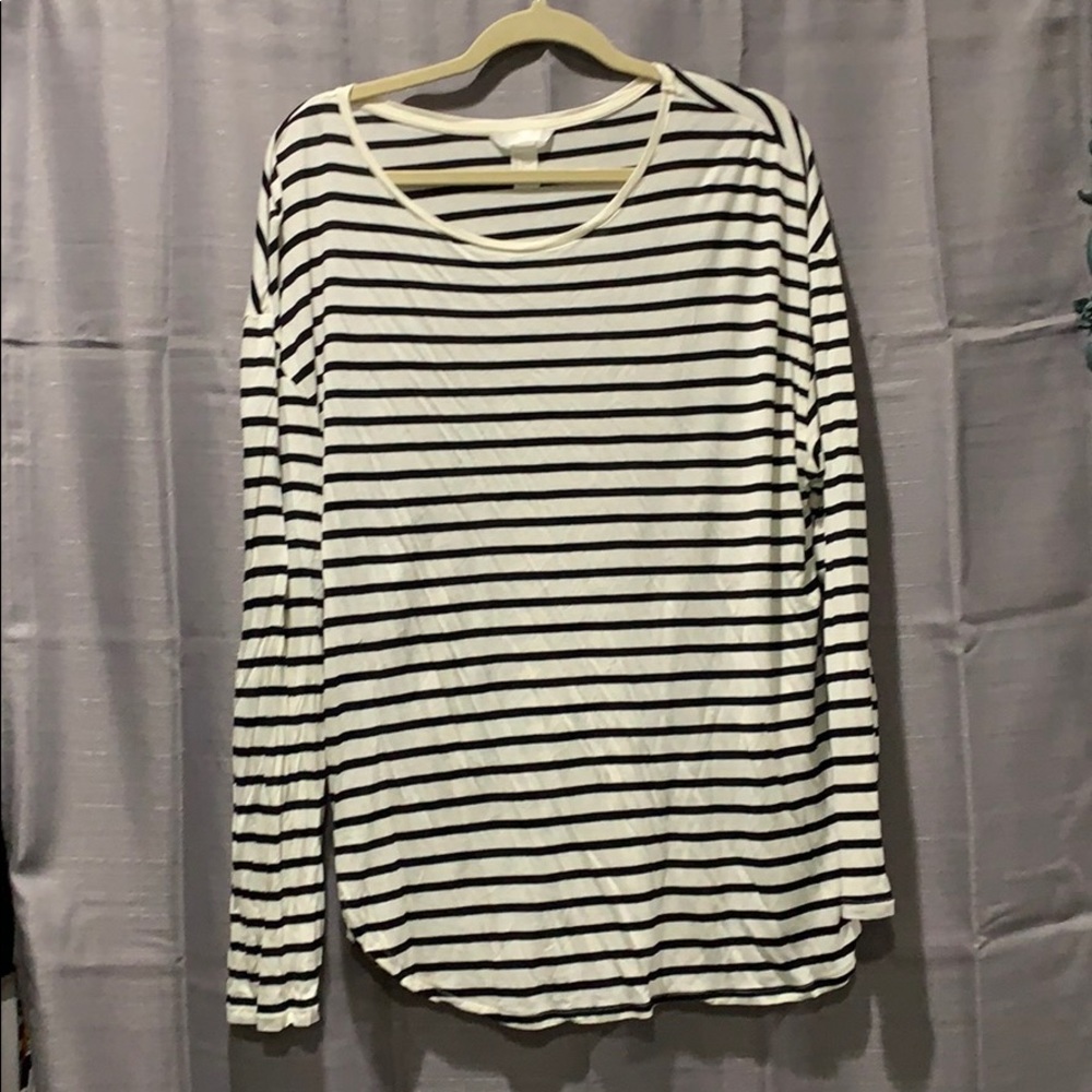 Black and White Striped H&M Long Sleeve